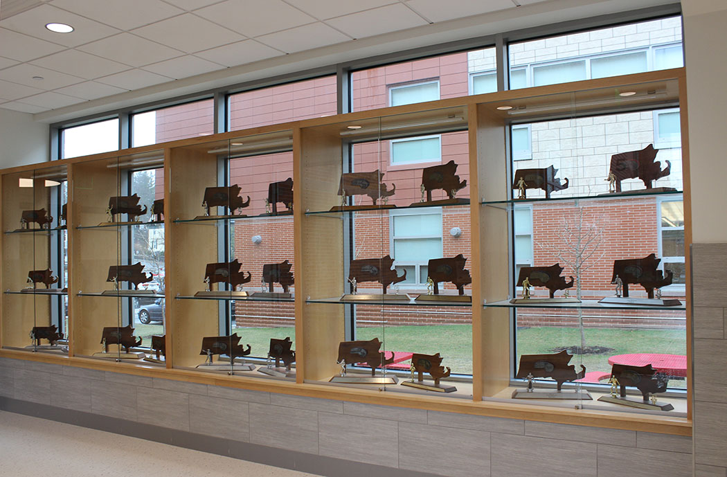 Winchester High School, dual-sided Display Case (window)